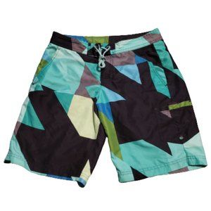 Armani Exchange Board Shorts Colorblock Abstract Swim | Men's Small S Pre-owned